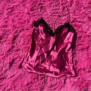 hot pink lace cami top